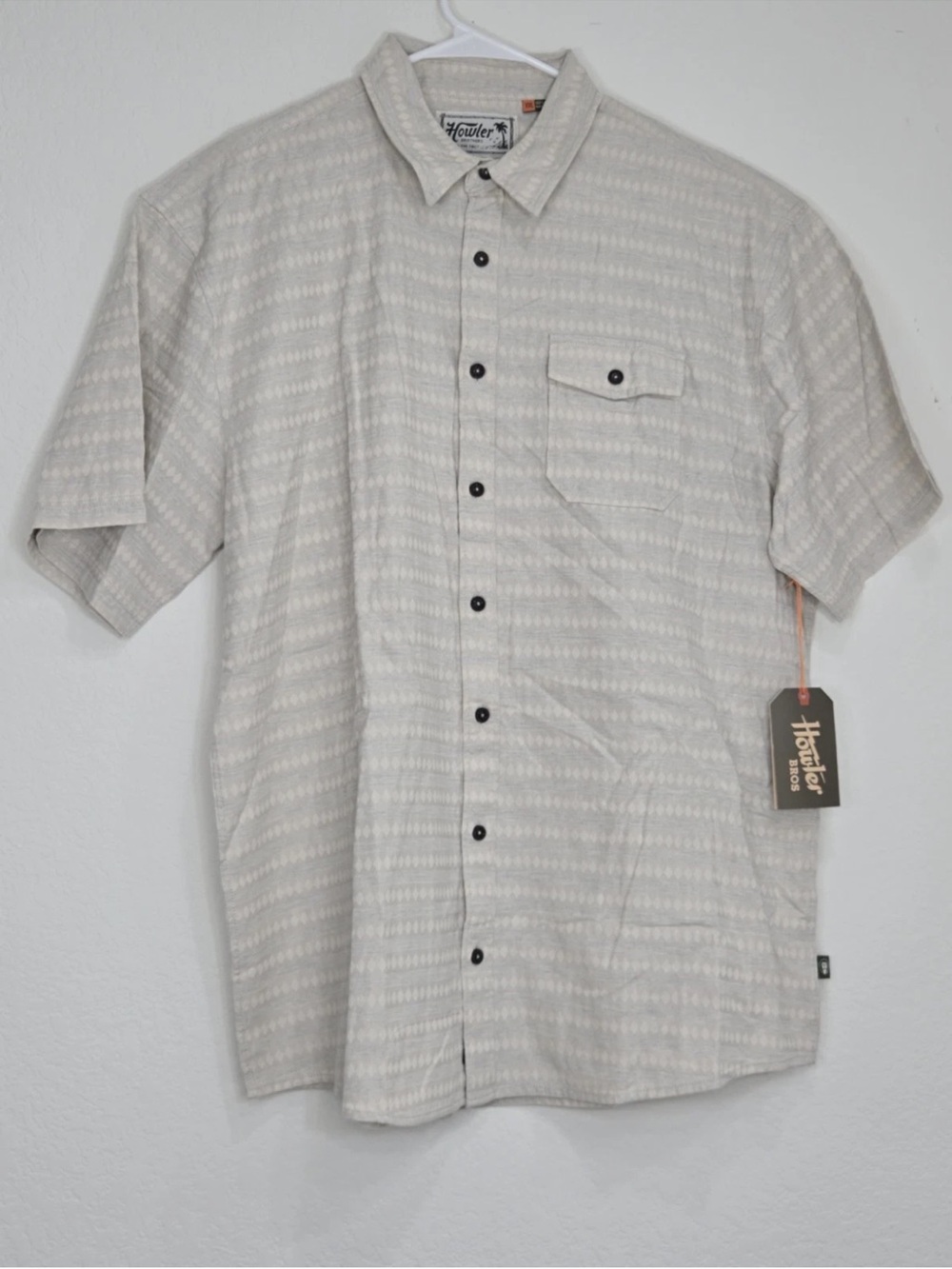 Howler Bros Shirt San Gabriel Cream Diamond Dobby  Cotton Size XXL Mens NEW